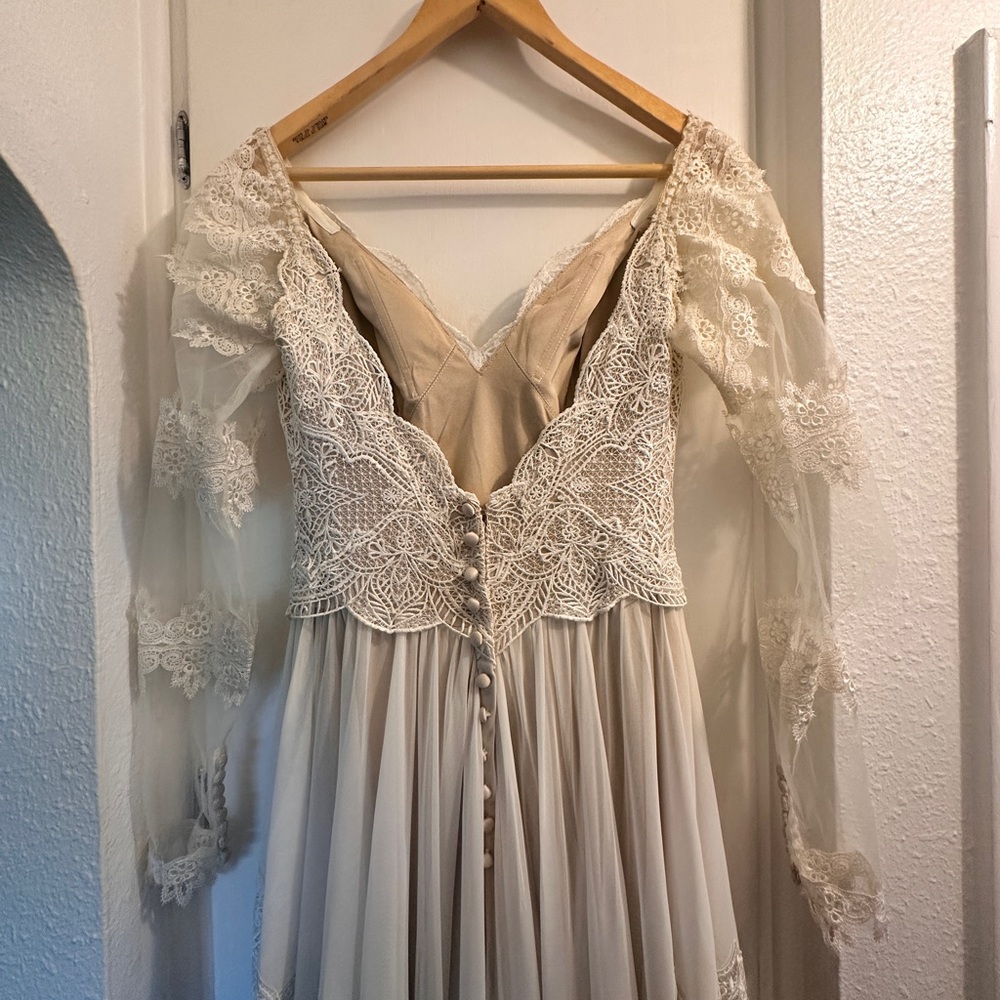 Allure Romance Lace Boho Wedding Dress | Long Sleeve Bridal Gown